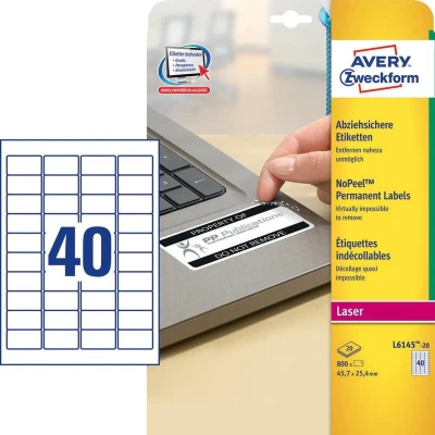 Afbeelding van Avery L6145 20 printeretiket