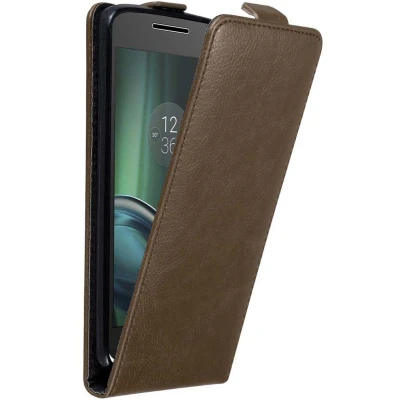 Afbeelding van Cadorabo Hoesje geschikt voor Motorola MOTO G4 PLAY in KOFFIE BRUIN Beschermhoes flip design Case Cover met magnetische sluiting