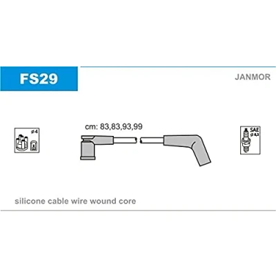 Afbeelding van JANMOR FS29 Bougiekabelset FORD: KA Hatchback, FIESTA 4, Escort 6