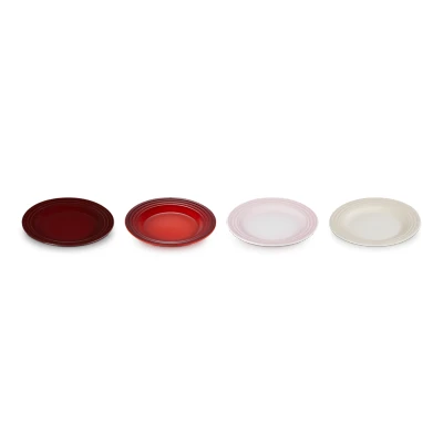 Afbeelding van Le Creuset Set Kleine Bordjes Rhone/kersenrood/shell Pink/meringue