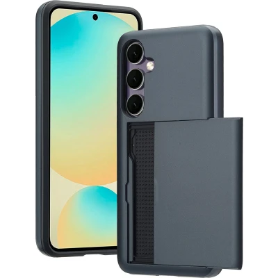 Afbeelding van imoshion Hoesje Geschikt voor Samsung Galaxy S24 FE Ruimte 2 pasjes Backcover met pasjeshouder Donkerblauw