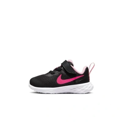 Afbeelding van NIKE Performance Revolution 6 (TDV) Hardloopschoenen neutraal voor kinderen, Maat: 18.5, Black/hyper pink/pink foam Kunststof/ textiel