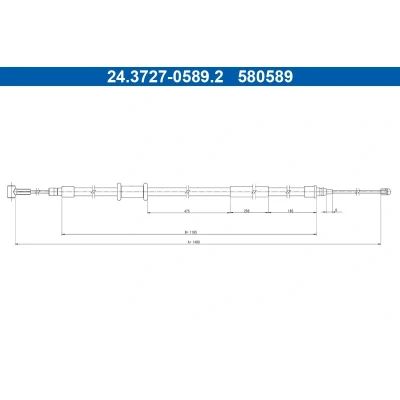 Afbeelding van ATE 24.3727 0589.2 Handremkabel 1480 FIAT: Ducato III Van