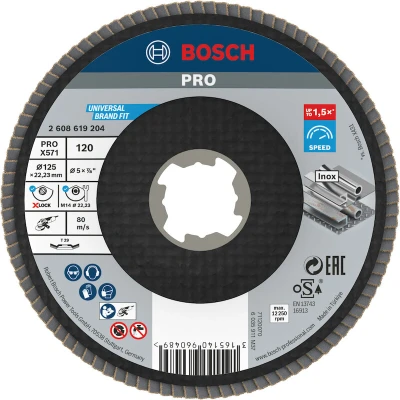 Afbeelding van Bosch Accessories 2608619204 X LOCK Lamellenschuurschijf Diameter 125 mm Boordiameter 22.23 1 stuk(s)
