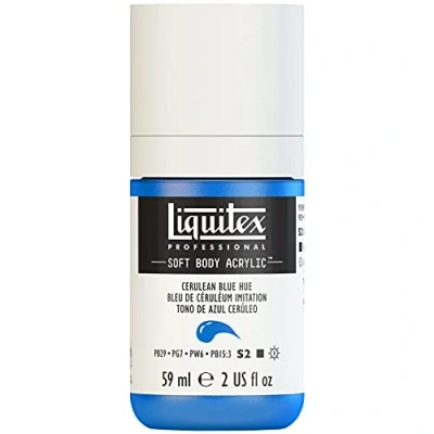Afbeelding van Liquitex Soft Body 59 ml extra fijne acrylverf met lage viscositeit cerulean blue tint