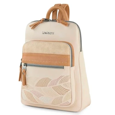 Afbeelding van Lois Rugzak tas elegante damesrugzak chique met meerdere zakken praktische 310723, Beige
