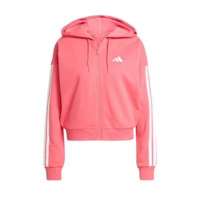 Afbeelding van adidas Sportswear Essentials 3STRIPES Sweater met rits Clear pink white, Dames, Maat: Small, white