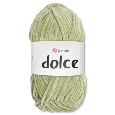 Afbeelding van Frida&#039;s Wollhaus YarnArt Dolce Bolletje Chenille breiwol, haak en amigurumi garen, 100 g, 64 kleuren, 798 grijsgroen