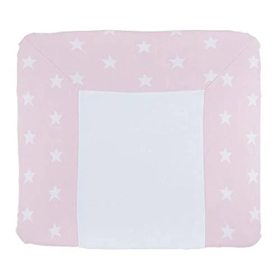Afbeelding van Baby&#039;s Only Gebreide Baby aankleedkussenhoes Waskussenhoes Overtrek verzorgingskussen Star Roze/Wit 75x85 cm