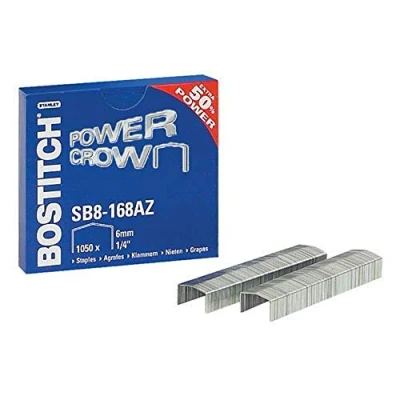 Afbeelding van Nieten Bostitch B8 staal SB8 6mm gebogen rug 1050 stuks Pak a stuk 10