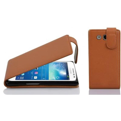 Afbeelding van Cadorabo Hoesje geschikt voor Samsung Galaxy EXPRESS 2 in COGNAC BRUIN Beschermhoes flip design Case Cover van getextureerd imitatieleer