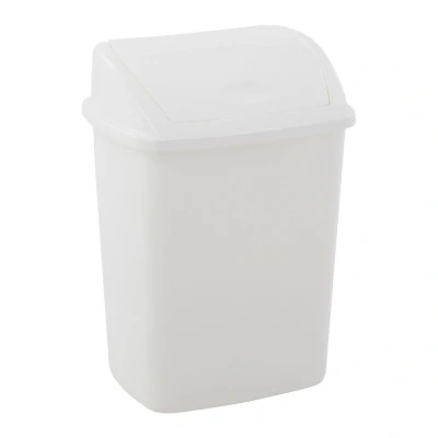 Afbeelding van Afvalbak 15ltr met swingdeksel wit 24st