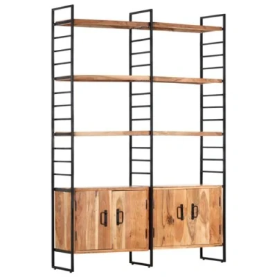 Afbeelding van Boekenkast met 4 schappen 124x30x180 cm massief acaciahout
