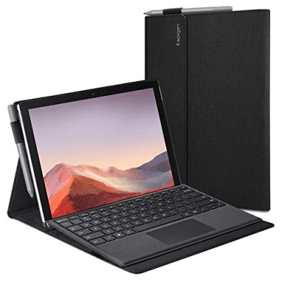 Afbeelding van Spigen Portemonneehoes met standaard, compatibel Microsoft Surface Pro 7 Plus (2021) / (2019) 6 (2018) zwart