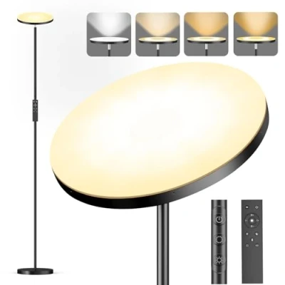 Afbeelding van LUCKEA Moderne 36 W led vloerlamp met 4 lichtkleuren, traploos instelbare helderheid, afstandsbediening en touch bediening, voor woonkamer, slaapkamer, kantoor
