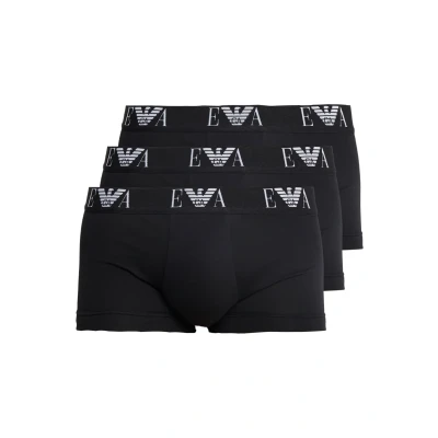 Afbeelding van Emporio Armani Herren Shorts 3er Pack Trunks, Pants, Unterwäsche, Stretch Cotton Onderbroeken, Heren, Maat: Medium, Nero