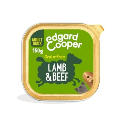 Afbeelding van 11x Edgard &amp; Cooper Kuipje Vers Vlees Hondenvoer Lam Rund 150 gr