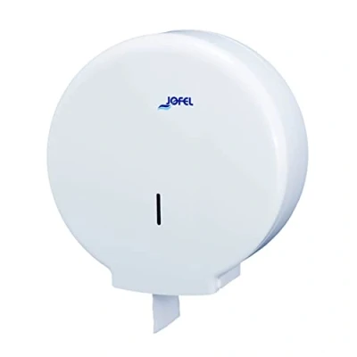 Afbeelding van Jofel Grote industriële dispenser voor toiletpapierrollen, papierrollen tot 400 m, max. diameter 260 mm, boorhouder 45 ideaal openbare toiletten, Azur AE55000