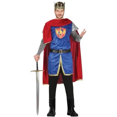 Afbeelding van Guirca Koning Prins &amp; Adel Kostuum Van Het Machtigste Koninkrijk Man Blauw, Rood Maat 48 50 Carnavalskleding Verkleedkleding