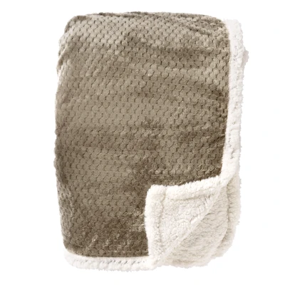 Afbeelding van Dutch Decor CODY Plaid 150x200 cm fleece deken met sherpa voering Pumice Stone beige