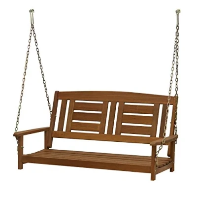 Afbeelding van Furinno Tioman Hangende verandaschommel van hardhout met ketting, naturel
