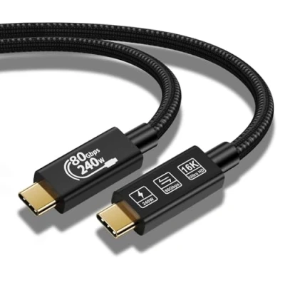 Afbeelding van YIWENTEC 80 Gbps Thunderbolt 5 compatibel met kabel tot 120 bandbreedte versterking en 240 W laadvermogen, 4, USB 4 C