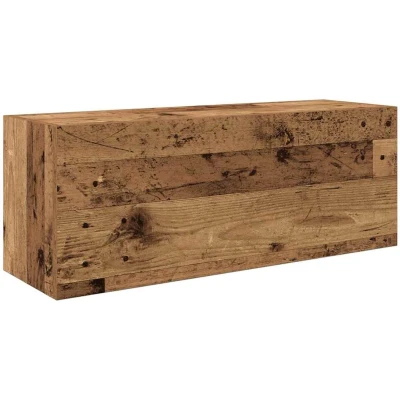 Afbeelding van Badkamerwandkast 80x25x30 cm bewerkt hout oud houtkleurig