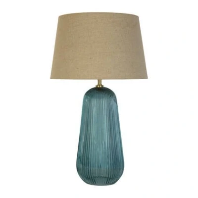 Afbeelding van Searchlight Cameo Tafellamp Ø 32 X 54 Cm Blauw En Beige