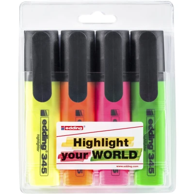 Afbeelding van Markeerstift edding 345 2 5mm assorti set à 4 stuks