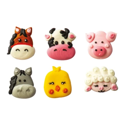 Afbeelding van Suikerdecoratie Boerderijdieren 4cm 6st.