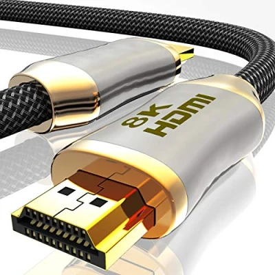 Afbeelding van Glasvezel HDMI 2.1 kabel 8K 120Hz 4K 240Hz HDR10+ 3D eARC CEC HDCP 2.3 Ultra High Speed optische contacten verguld met zinklegering stekker knikbescherming
