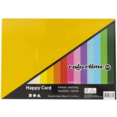 Afbeelding van Colortime lentekarton A4 180 gr multi 30 vellen