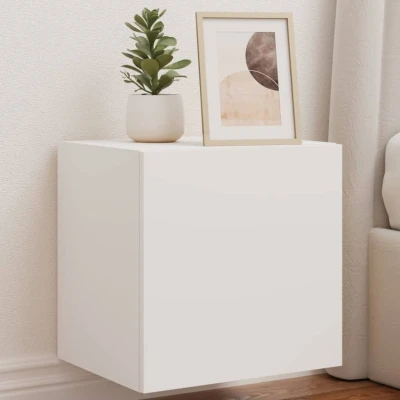 Afbeelding van Tv wandmeubel met LED verlichting 40,5x35x40 cm wit