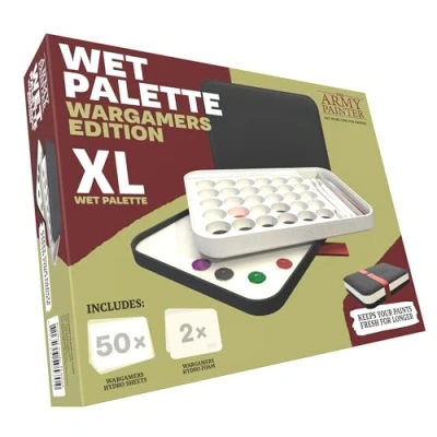 Afbeelding van The Army Painter, Wargamers Edition XL Wet Palette nat voor acrylverf, bestaande uit 50 hydrografische vellen, 2 schuimen en een opbergruimte penselen
