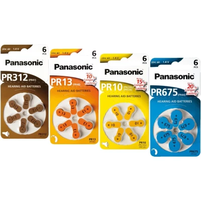 Afbeelding van Panasonic Zink lucht gehoorapparaat batterij PR10 (geel) 6 stuks