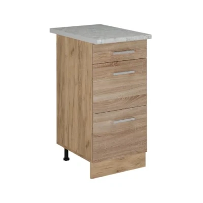 Afbeelding van Vicco Keukenonderkast R Line, Sonoma/Krachtige eik goud, 40 cm met laden, AP marmer