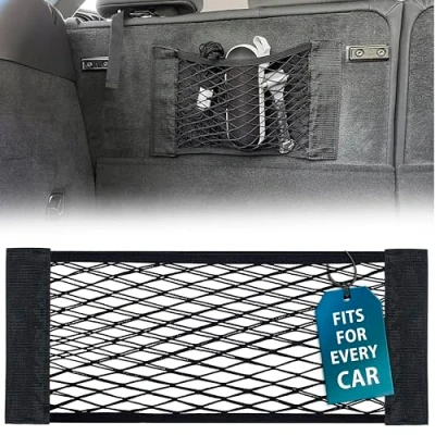 Afbeelding van MyGadget 1 x nettas voor de kofferbak, 25 70 cm, universele organizer in auto, bagagenet auto accessoires zoals veiligheidsvesten en brandblussers