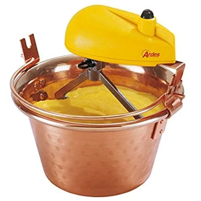 Afbeelding van Ardes AR24AM60 koperen kookpan Ø 26 cm jammixer Polenta, met elektromotor, bajonetsluiting, eenvoudige reiniging, elektrische polentam mixer
