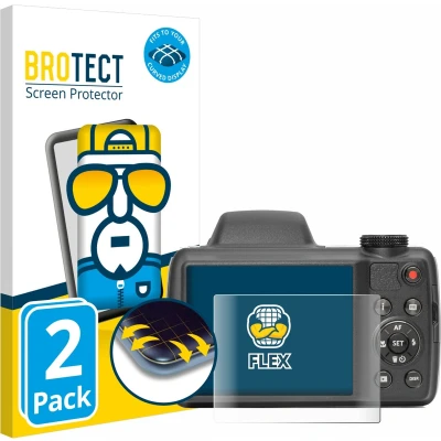 Afbeelding van BROTECT Screenprotector voor Kodak Pixpro AZ528 Folie Beschermfolie transparant volledig dekking (2 Stuks)