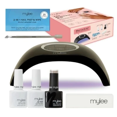 Afbeelding van Mylee Starterset voor gelnagellak: inclusief led nagellamp, 1 gelnagellak, basislaag + niet gemakkelijk te reinigen toplaag, 20 Prep &amp; Shine doekjes