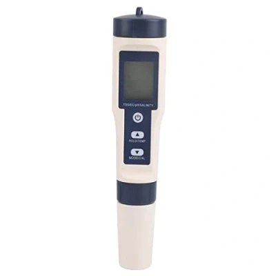 Afbeelding van digitale waterkwaliteitstester, 5 in 1 draagbare meter voor PH/zoutgehalte/temperatuur/TDS/EC multifunctionele waterkwaliteitsmelder tuin, laboratorium, boerderij