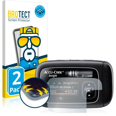 Afbeelding van BROTECT Screenprotector voor Accu Chek Aviva Insight Insulinpumpe Folie Beschermfolie transparant volledig dekking (2 Stuks)