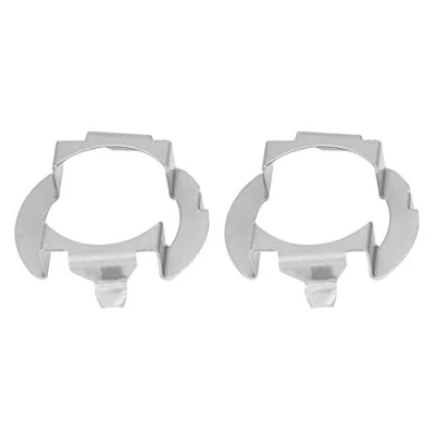Afbeelding van 2 stuks adapter voor ledlampen, basishouders H7, koplampadapter van aluminium, zilverkleurig