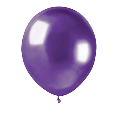 Image de Lot de 100 ballons métalliques en latex naturel qualité supérieure A50 (Ø 13 cm / 5 &quot;), violet métallisé