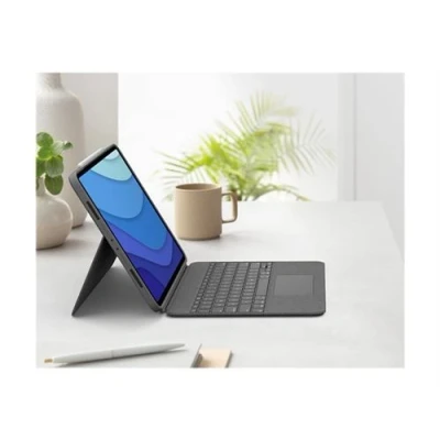 Image de Logitech Combo Touch Clavier et étui avec trackpad rétroéclairé Apple Smart connector QWERTY International US gris oxford pour 12.9 inch iPad Pro (5ème génération)