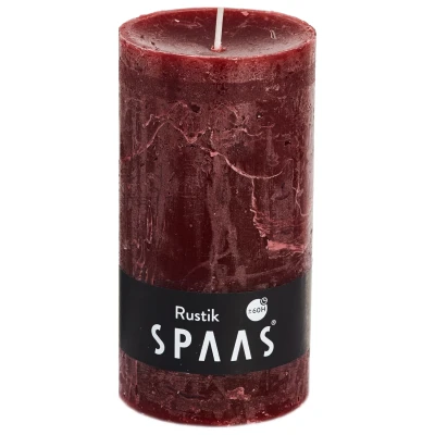 Afbeelding van Spaas Kaars Rustiek Wijnrood Branders Ø70x130 mm Ca. 60 H