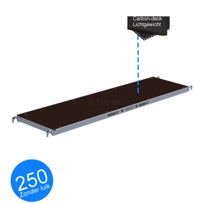 Afbeelding van Alumexx Carbon Deck Steigerplatform Zonder Luik 250 centimeter