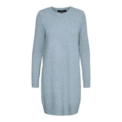 Afbeelding van VERO MODA Vmdoffy Ls Ga Noos damesjurk met ronde hals, 1 stuk, China Blauw
