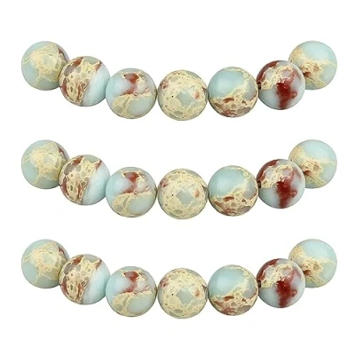 Afbeelding van MJDCB 60 stuks 6 mm ronde stenen kralen van slangensteen voor het maken sieraden, armbanden, halskettingen
