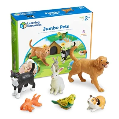 Afbeelding van Learning Resources Gigantische huisdieren (6 huisdieren), kleuterschool, hond, konijn, kat, cavia, vis, vogel, kinderfiguren 2+